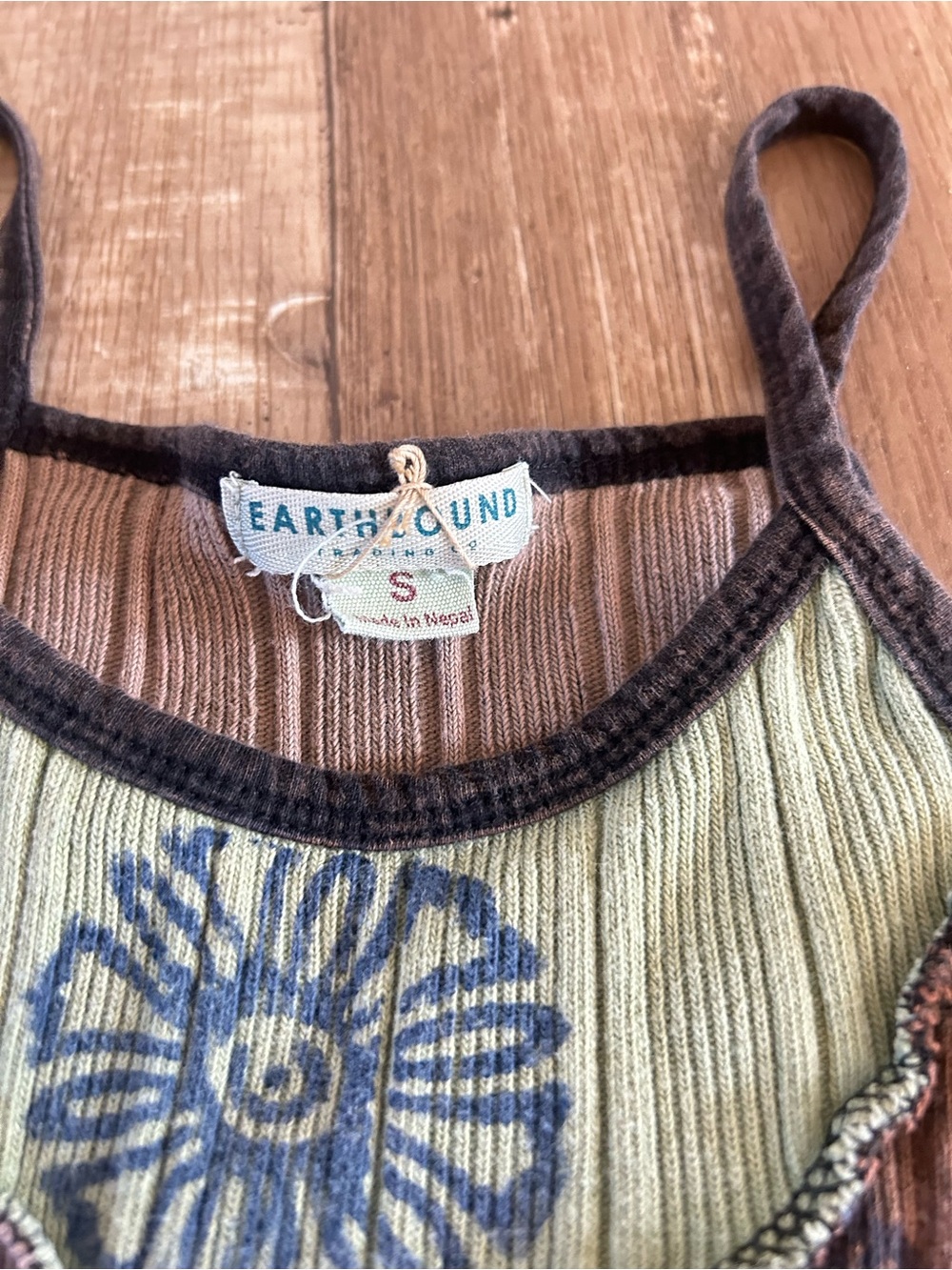 Earthbound Multi-Color Cook toned Patchwork Ribbed Tank Top - Small - Picture 2 of 6